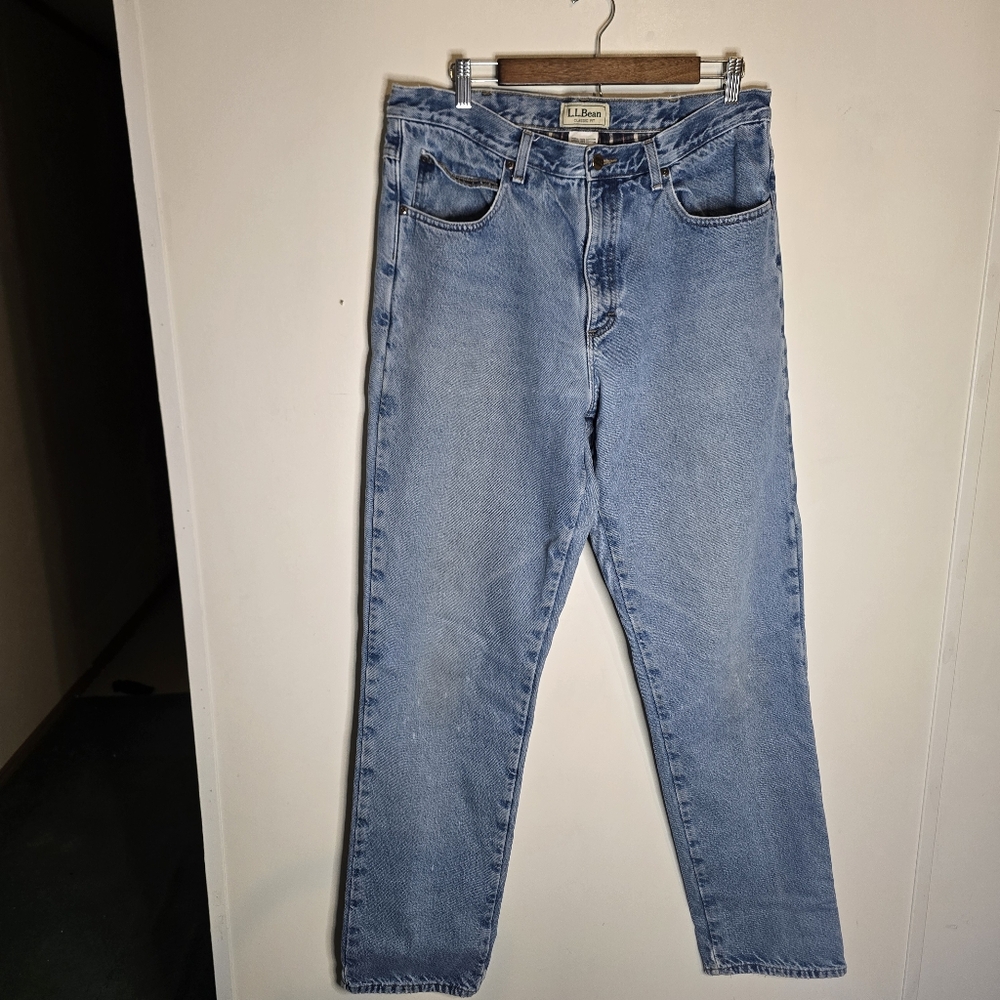 L.L. Bean Flannel Lined Straight Leg Jeans Mens 36x36